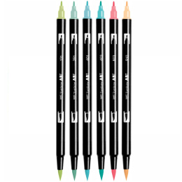 ABT Dual Brush pen 6-set Candy i gruppen Penner / Kunstnerpenner / Penselpenner hos Pen Store (134114)