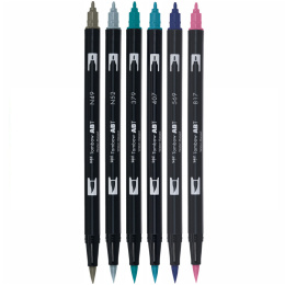 ABT Dual Brush pen 6-set Vintage i gruppen Penner / Kunstnerpenner / Penselpenner hos Pen Store (134115)