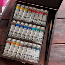 Horadam Aquarell Wooden Box 24x15 ml i gruppen Kunstnermateriell / Kunstnerfarge / Akvarellmaling hos Pen Store (134340)