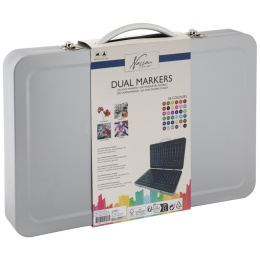 Dual-tip Markers i metallboks 36-sett i gruppen Penner / Kunstnerpenner / Illustrasjonmarkers hos Pen Store (134422)