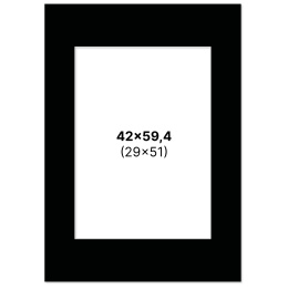 Passepartout Svart 42x59,4 cm A2 i gruppen Hobby & Kreativitet / Organisere / Rammer / Passepartout hos Pen Store (135123)