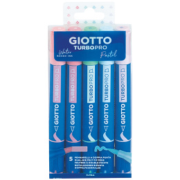 Turbo Pro Dual Tip Marker Pen 5-sett Pastel i gruppen Penner / Kunstnerpenner / Akvarellmarkers hos Pen Store (135470)