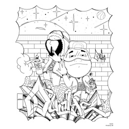 American Graffiti Coloring Book i gruppen Hobby & Kreativitet / Bøker / Fargebøker for voksne hos Pen Store (135491)