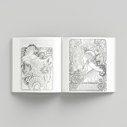 Alphonse Mucha Coloring Book i gruppen Hobby & Kreativitet / Bøker / Fargebøker for voksne hos Pen Store (135494)