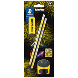 Skolesett Norix Blyanter + tilbehør Yellow i gruppen Kids / Barnepenner / Skrivepenner for barn hos Pen Store (135511)