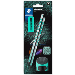 Skolesett Norix Blyanter + tilbehør Green i gruppen Kids / Barnepenner / Skrivepenner for barn hos Pen Store (135513)