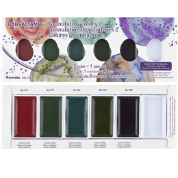 Gansai Tambi Aquarelle 5-set Granulating Colors 2 i gruppen Kunstnermateriell / Kunstnerfarge / Akvarellmaling / Akvarellmaling i kopp hos Pen Store (135537)
