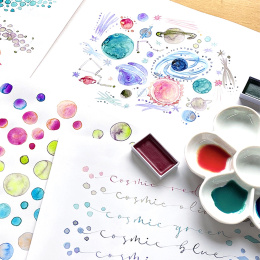 Gansai Tambi Aquarelle 5-set Granulating Colors 2 i gruppen Kunstnermateriell / Kunstnerfarge / Akvarellmaling / Akvarellmaling i kopp hos Pen Store (135537)