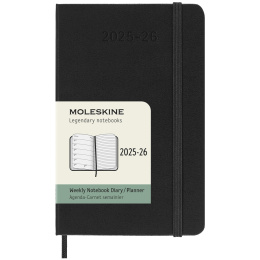 Kalender 18M WeekNote Hard Cover Pocket Black i gruppen  Papir & Blokk / Kalendere / 18 md kalendere hos Pen Store (135590)