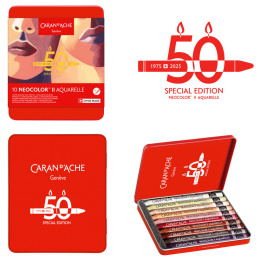 Neocolor II Aquarelle 50 Years Portrait 10-sett i gruppen Kunstnermateriell / Kunstnerfarge / Pastell / Vokspasteller hos Pen Store (135629)
