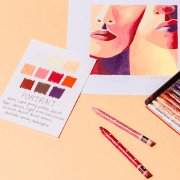 Neocolor II Aquarelle 50 Years Portrait 10-sett i gruppen Kunstnermateriell / Kunstnerfarge / Pastell / Vokspasteller hos Pen Store (135629)