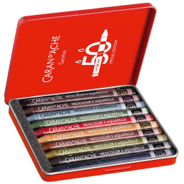 Neocolor II Aquarelle 50 Years Dark 10-sett i gruppen Kunstnermateriell / Kunstnerfarge / Pastell / Vokspasteller hos Pen Store (135632)