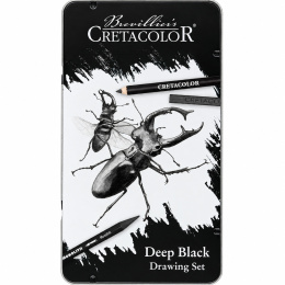 Deep Black tegnesett 10 deler i gruppen Kunstnermateriell / Kritt og blyanter / Kullpenner og kull hos Pen Store (135646)
