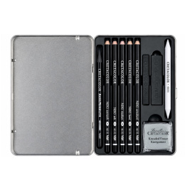 Deep Black tegnesett 10 deler i gruppen Kunstnermateriell / Kritt og blyanter / Kullpenner og kull hos Pen Store (135646)