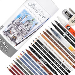 Cretacolor Urban Sketching Sett 22 deler i gruppen Penner / Kunstnerpenner / Skissepenner hos Pen Store (135649)