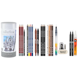 Cretacolor Urban Sketching Sett 22 deler i gruppen Penner / Kunstnerpenner / Skissepenner hos Pen Store (135649)