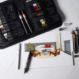 Promarker Interiors Wallet 25-sett i gruppen Penner / Kunstnerpenner / Illustrasjonmarkers hos Pen Store (135656)