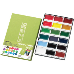 Gansai Tambi Akvarell 18-sett i gruppen Kunstnermateriell / Kunstnerfarge / Akvarellmaling / Akvarellmaling i kopp hos Pen Store (135660)