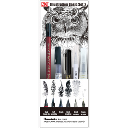 Inktober Illustration Basic 5-set i gruppen Penner / Kunstnerpenner / Penselpenner hos Pen Store (135666)