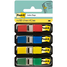 Post-it indeksfaner 11,9 x 43,1 mm 4 farger Sett 1 i gruppen  Papir & Blokk / Skrive og ta notater / Post-it og notisblokker hos Pen Store (135697)