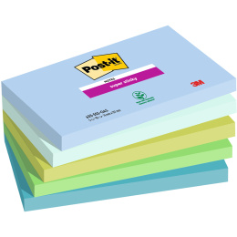 Post-it Super Sticky 76x127 Fargemiks Oasis 5-pakning i gruppen  Papir & Blokk / Skrive og ta notater / Post-it og notisblokker hos Pen Store (135717)