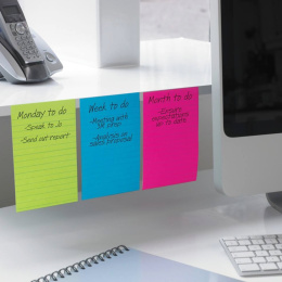 Post-It Super Sticky 102x152 Gult linjert i gruppen  Papir & Blokk / Skrive og ta notater / Post-it og notisblokker hos Pen Store (135727)