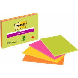 Post‑it Super Sticky 203x152 Meeting fargemiks Neon 4‑pakning i gruppen  Papir & Blokk / Skrive og ta notater / Post-it og notisblokker hos Pen Store (135728)