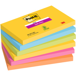 Post-it Super Sticky 76x127 Fargemiks Carnival 6-pakning i gruppen  Papir & Blokk / Skrive og ta notater / Post-it og notisblokker hos Pen Store (135731)