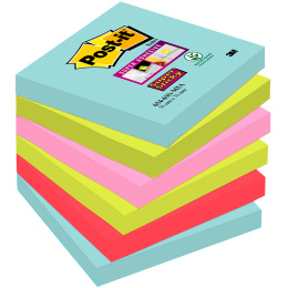 Post-it Super Sticky 76x76 Fargemiks Cosmic 6-pakning i gruppen  Papir & Blokk / Skrive og ta notater / Post-it og notisblokker hos Pen Store (135733)