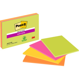 Post‑it Super Sticky 152×101 Meeting fargemiks Neon 4‑pakning i gruppen  Papir & Blokk / Skrive og ta notater / Post-it og notisblokker hos Pen Store (135734)