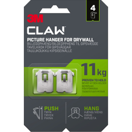 Claw Tavelkrok for gipsvegg 11 kg 4-pakning i gruppen Hobby & Kreativitet / Organisere / Rammer / Bildeoppheng hos Pen Store (135736)
