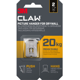 Claw Tavelkrok for gipsvegg 20 kg 2-pakning i gruppen Hobby & Kreativitet / Organisere / Rammer / Bildeoppheng hos Pen Store (135737)
