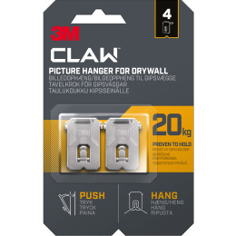 Claw Tavelkrok for gipsvegg 20 kg 4-pakning i gruppen Hobby & Kreativitet / Organisere / Rammer / Bildeoppheng hos Pen Store (135738)