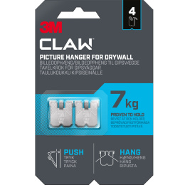 Claw Tavelkrok for gipsvegg 7 kg 4-pakning i gruppen Hobby & Kreativitet / Organisere / Rammer / Bildeoppheng hos Pen Store (135741)