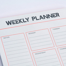 Letterpress Weekly Planner i gruppen  Papir & Blokk / Skrive og ta notater / Post-it og notisblokker hos Pen Store (135794)
