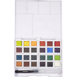 Inktense Akvarellfarge 24 halvkopper i gruppen Kunstnermateriell / Kunstnerfarge / Akvarellmaling / Akvarellmaling i kopp hos Pen Store (135795)