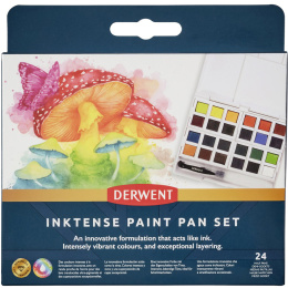 Inktense Akvarellfarge 24 halvkopper i gruppen Kunstnermateriell / Kunstnerfarge / Akvarellmaling / Akvarellmaling i kopp hos Pen Store (135795)