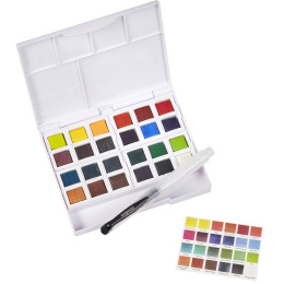 Inktense Akvarellfarge 24 halvkopper i gruppen Kunstnermateriell / Kunstnerfarge / Akvarellmaling / Akvarellmaling i kopp hos Pen Store (135795)