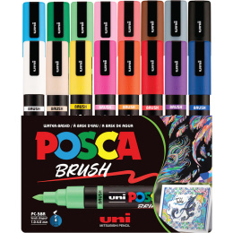 Posca Brush PC-5BR 16-sett i gruppen Penner / Kunstnerpenner / Illustrasjonmarkers hos Pen Store (135921)