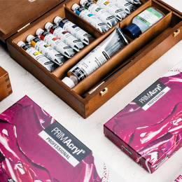 PRIMAcryl Akrylmaling Wooden Box set i gruppen Kunstnermateriell / Kunstnerfarge / Akrylmaling hos Pen Store (136014)