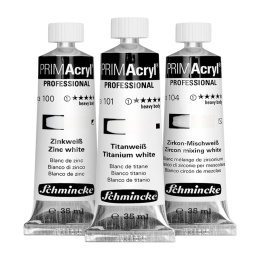 PRIMAcryl Akrylmaling 35 ml Hvit 3-sett i gruppen Kunstnermateriell / Kunstnerfarge / Akrylmaling hos Pen Store (136015)