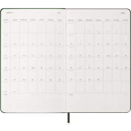 Kalender 12M Weekly Notebook 2026 Hardcover Large Myrtle Green i gruppen  Papir & Blokk / Kalendere / 12 md kalendere hos Pen Store (136112)