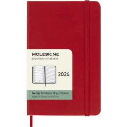 Kalender 12M Weekly Notebook 2026 Hardcover Pocket Red i gruppen  Papir & Blokk / Kalendere / 12 md kalendere hos Pen Store (136123)