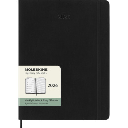 Kalender 12M Weekly Notebook 2026 Softcover XL Black i gruppen  Papir & Blokk / Kalendere / 12 md kalendere hos Pen Store (136127)