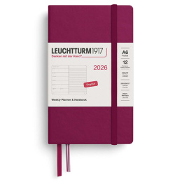 Kalender Weekly Planner & Notebook 2026 A6 Port Red i gruppen  Papir & Blokk / Kalendere / 12 md kalendere hos Pen Store (136232) Kalender Weekly Planner & Notebook 2026 A6 Port Red i gruppen  Papir & Blokk / Kalendere / 12 md kalendere hos Pen Store (136232)