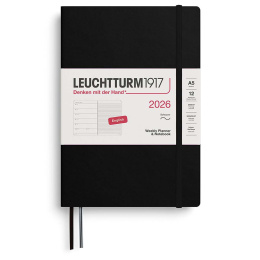 Kalender Weekly Planner & Notebook 2026 A5 Soft Cover Black i gruppen  Papir & Blokk / Kalendere / 12 md kalendere hos Pen Store (136238) Kalender Weekly Planner & Notebook 2026 A5 Soft Cover Black i gruppen  Papir & Blokk / Kalendere / 12 md kalendere hos Pen Store (136238)