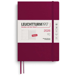 Kalender Weekly Planner & Notebook 2026 A5 Soft Cover Port Red i gruppen  Papir & Blokk / Kalendere / 12 md kalendere hos Pen Store (136241) Kalender Weekly Planner & Notebook 2026 A5 Soft Cover Port Red i gruppen  Papir & Blokk / Kalendere / 12 md kalendere hos Pen Store (136241)