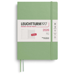 Kalender Weekly Planner & Notebook 2026 A5 Soft Cover Sage i gruppen  Papir & Blokk / Kalendere / 12 md kalendere hos Pen Store (136244) Kalender Weekly Planner & Notebook 2026 A5 Soft Cover Sage i gruppen  Papir & Blokk / Kalendere / 12 md kalendere hos Pen Store (136244)