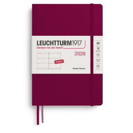 Kalender Weekly Planner 2026 A5 Port Red i gruppen  Papir & Blokk / Kalendere / 12 md kalendere hos Pen Store (136253)