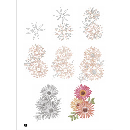 Draw 100: Flowers i gruppen Hobby & Kreativitet / Bøker / Inspirasjonsbøker hos Pen Store (136315)